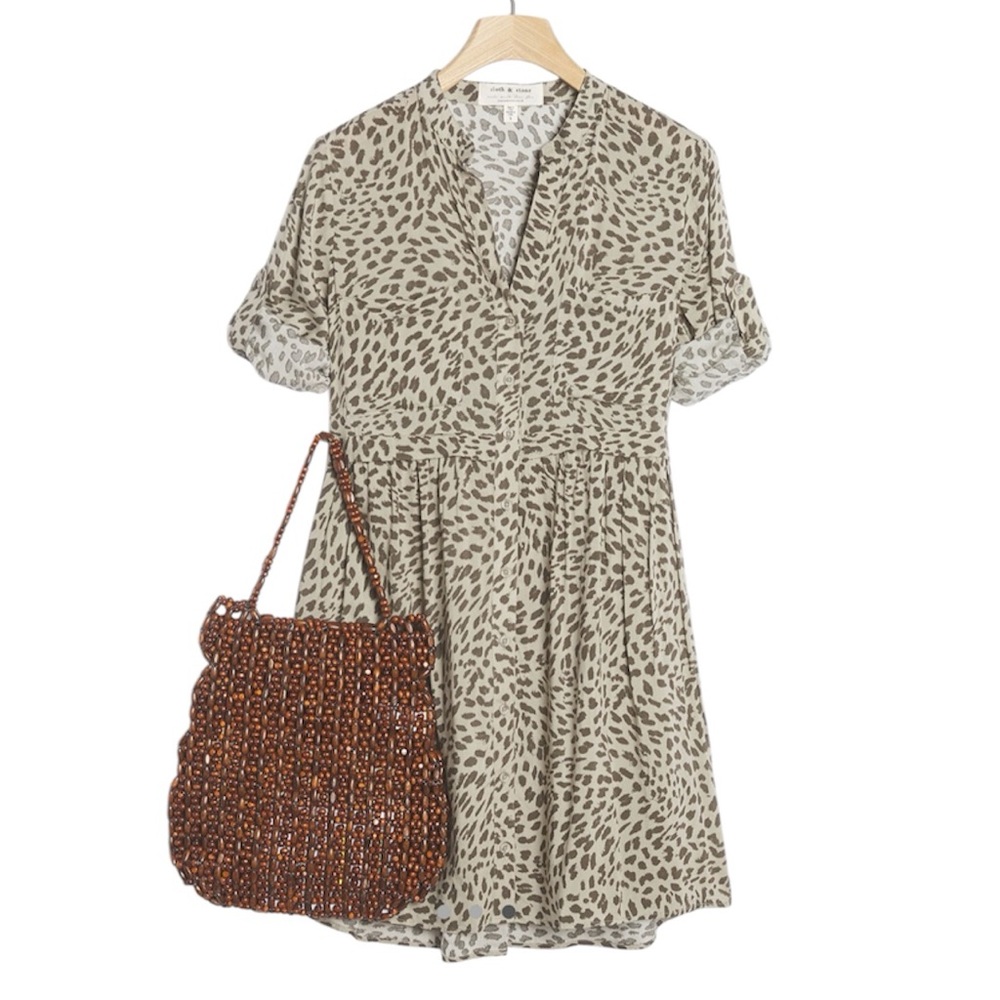 Anthropologie Leopard Print Mini Dress